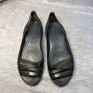Crocs Isabella Jelly Strappy Sandals‎ Black Women Size 4 Flats 202463